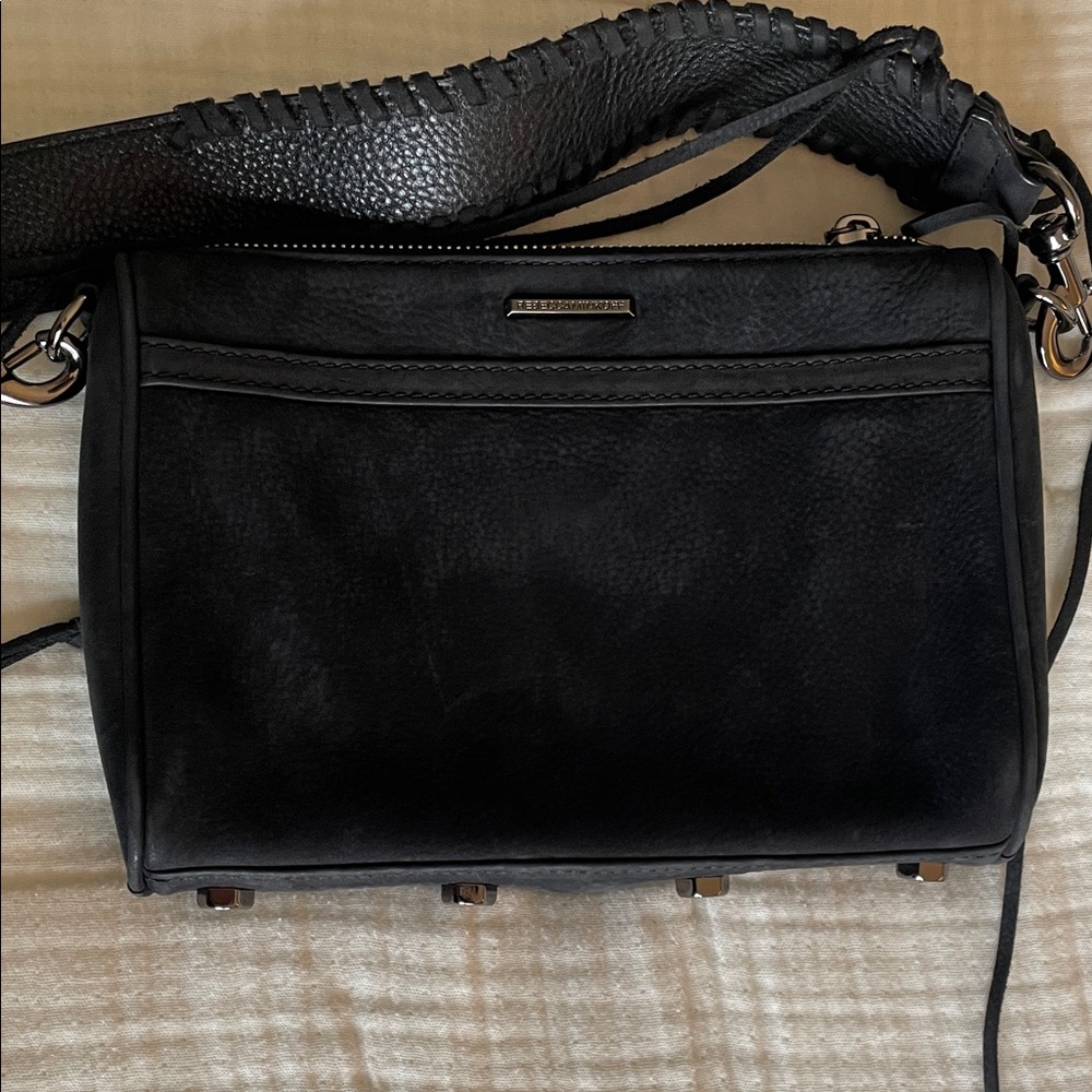 Rebecca Minkoff Mini M.A.C. Blue Suede Crossbody Bag - Picture 4 of 8